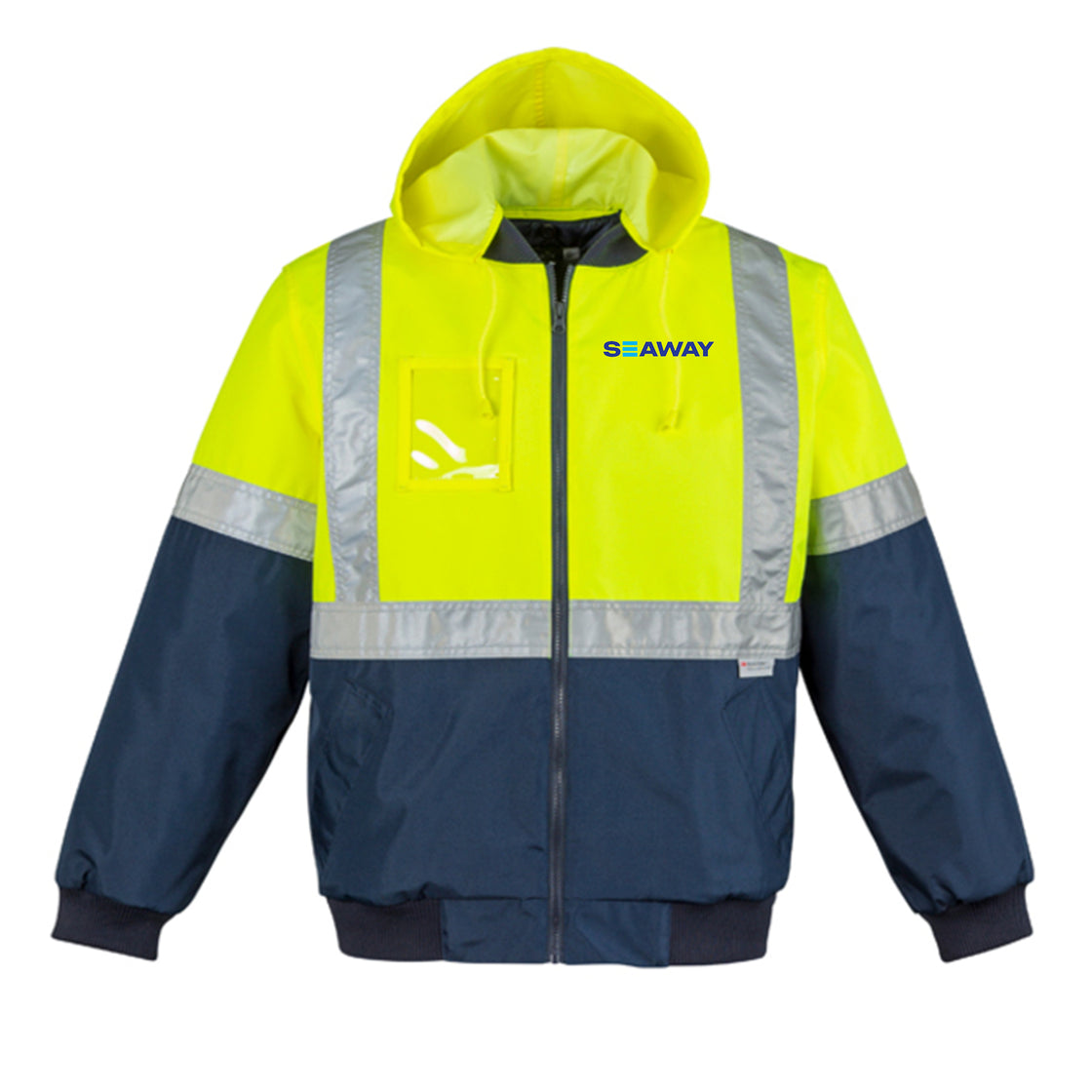 Mens HI Vis Quilted Flying Jacket - YELLOW/NAVY