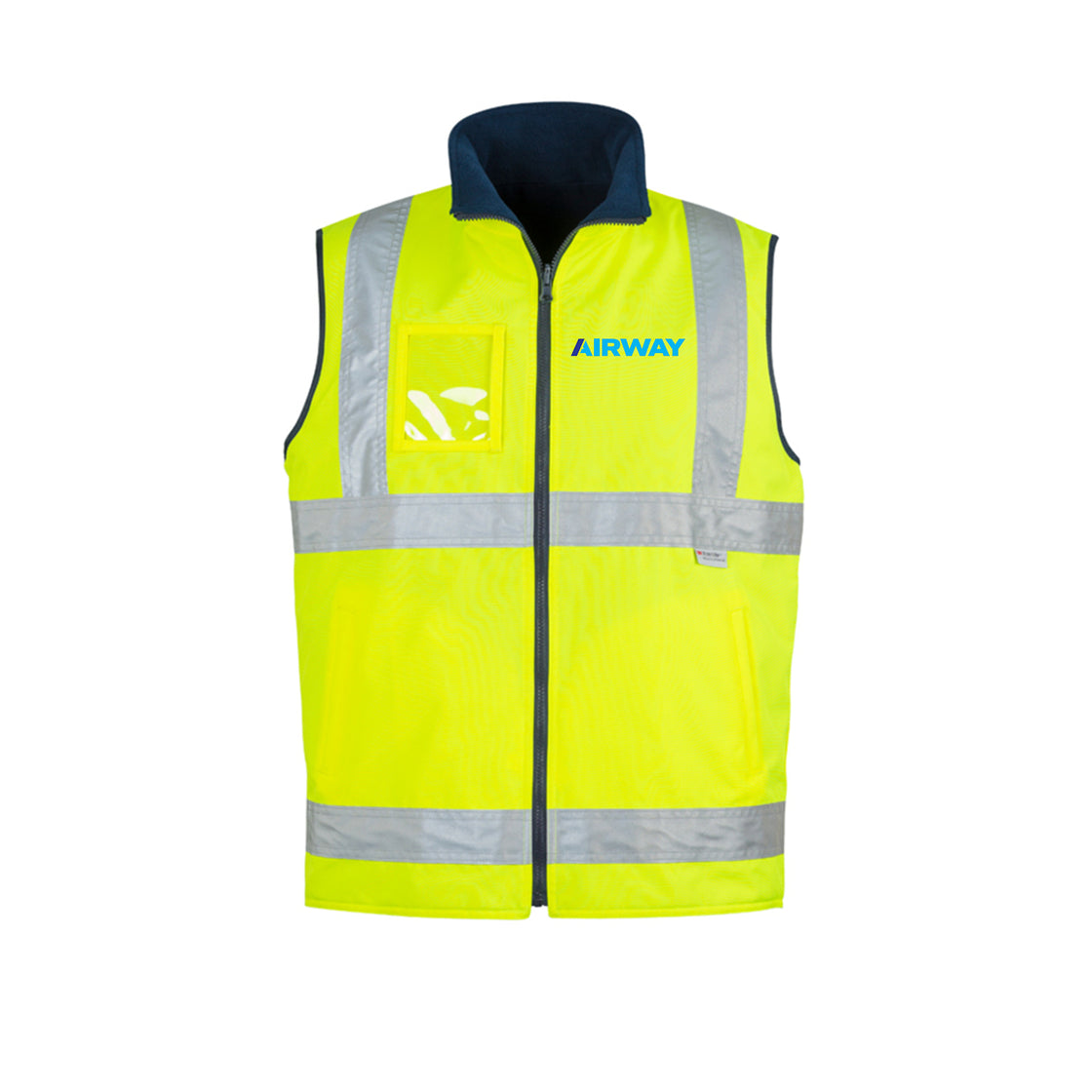 Mens Hi Vis Lightweight Fleece Lined Vest - YELLOW